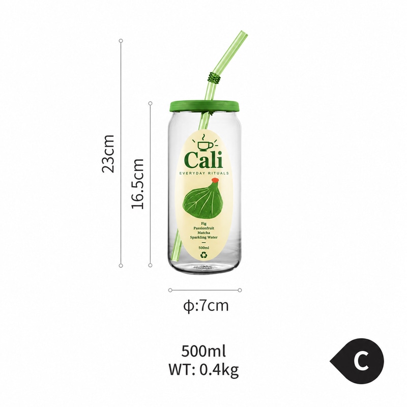 Summer Glass Cup with Lid — Breeze
